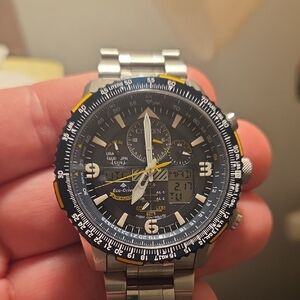 Citizen Eco-Drive Navy and Silver Chronograph Watch